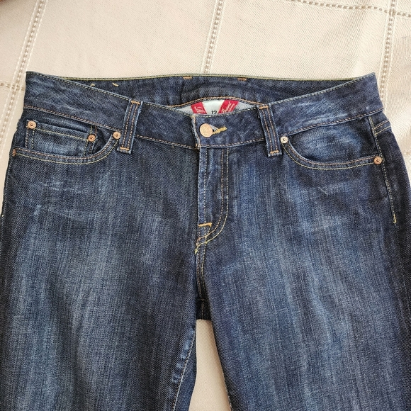 Lucky Brand size 12 / 31 reg inseam vintage denim wide flare leg - Picture 4 of 12